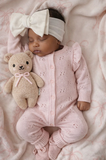Petite + Co Long Pointelle Flutter Romper