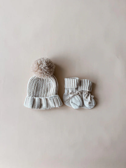 Freckles The Label Chunky Cotton Booties Oat