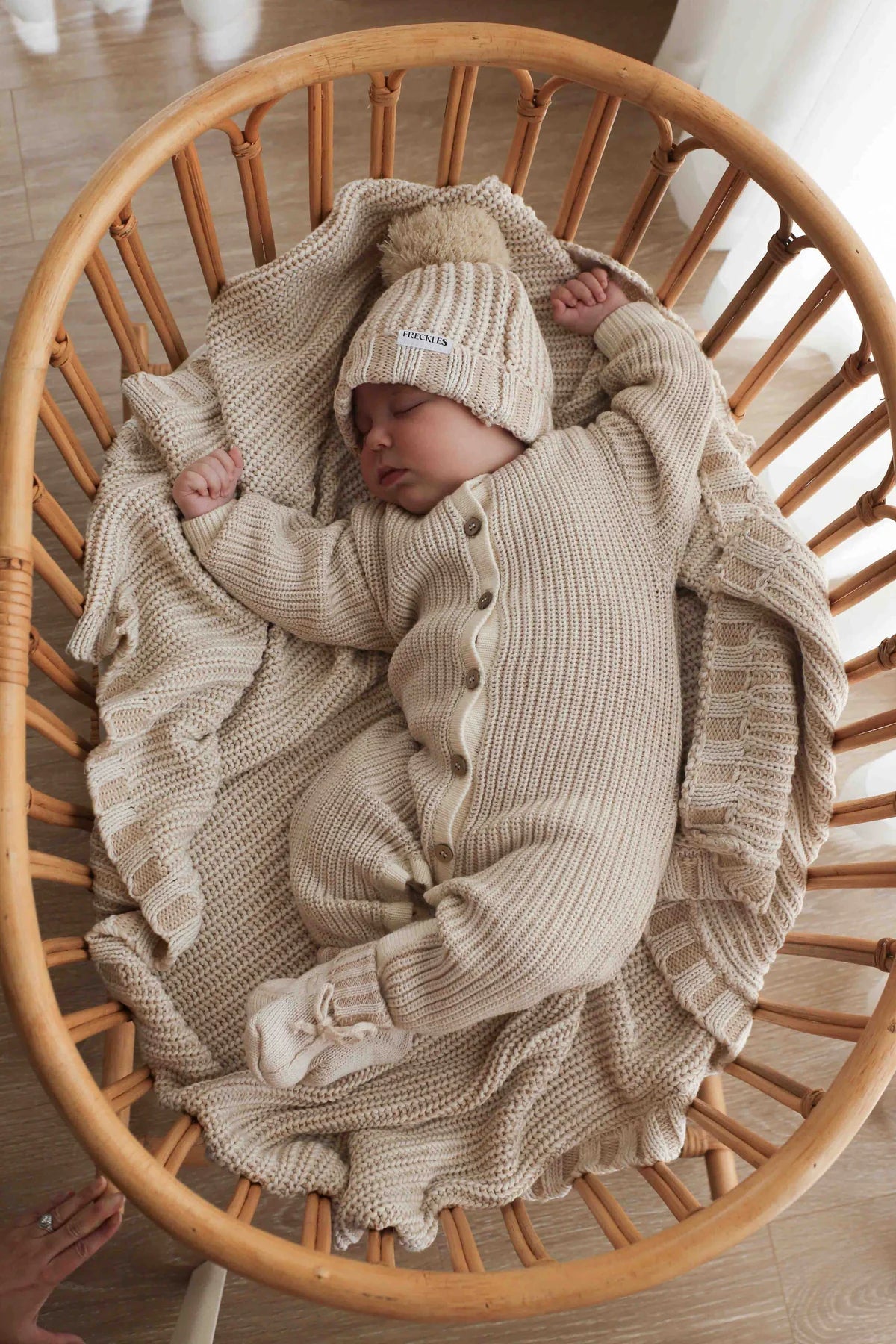 Freckles The Label Chunky Cotton Booties Oat
