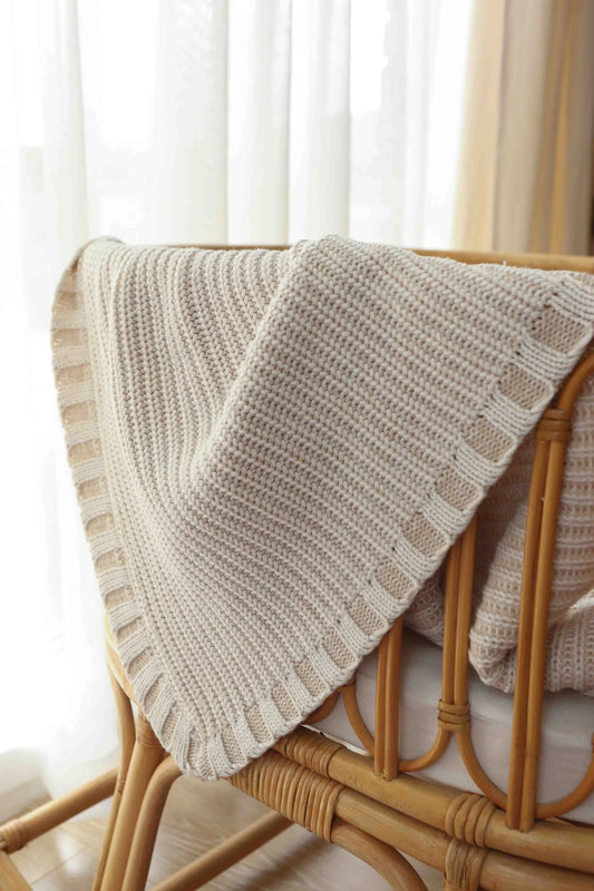 Freckles The Label Chunky Knit Blanket Oat