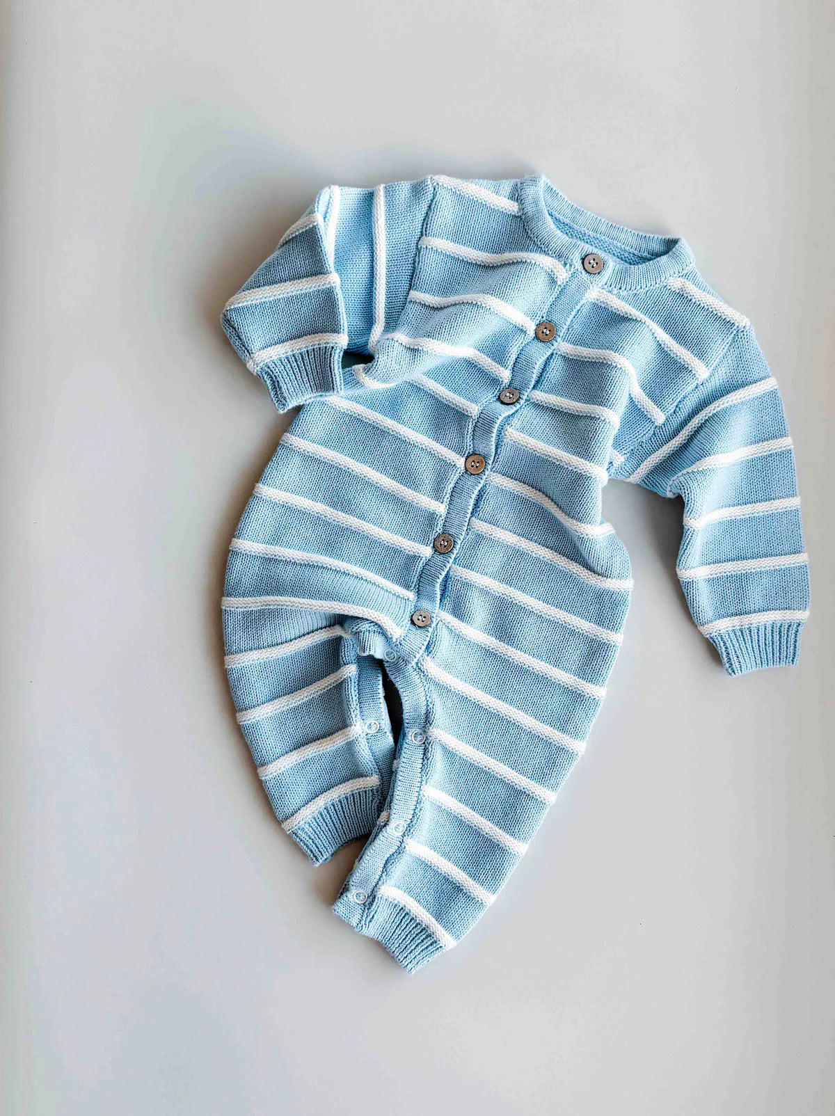 Freckles The Label Raised Stripe Full Romper Arctic