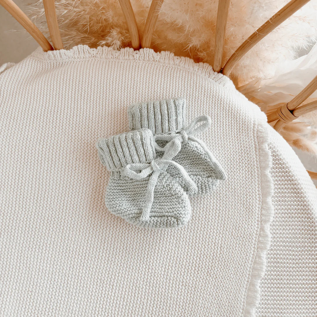 Blossom & Pear Mini Knit Booties Periwinkle