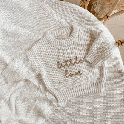 Blossom & Pear 'Little Love' Mini Knit Sweater Milk