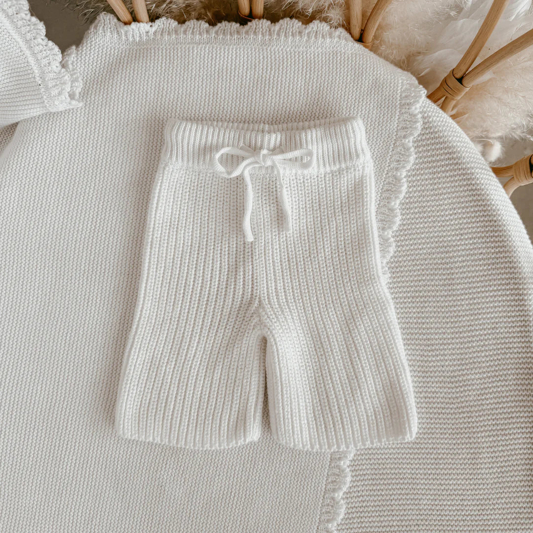 Blossom & Pear Crop Knit Pants Milk