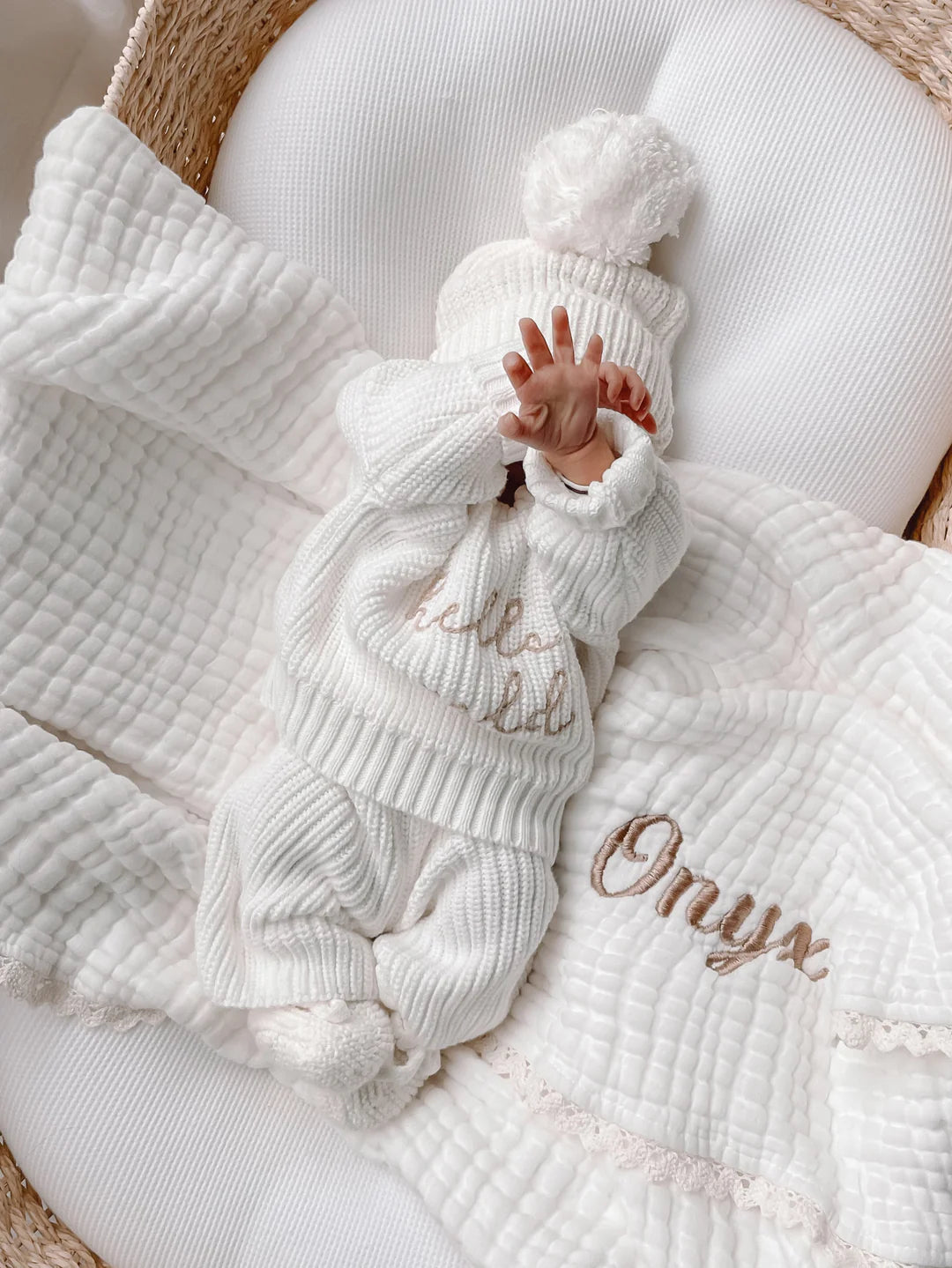 Blossom & Pear Crop Knit Pants Milk