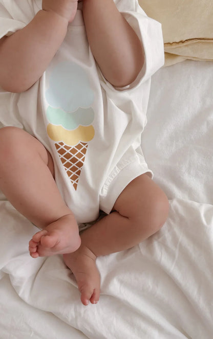 Blossom & Pear Blue Scoop Ice Cream Slouch Romper