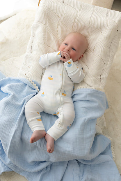 Confetti Kidz Classic Muslin Blanket Soft Blue