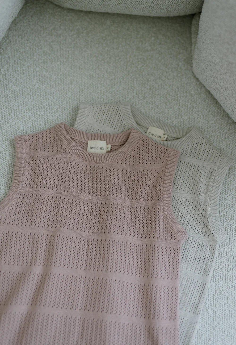 Five O’ Six Pointelle Knit Dress Mauve