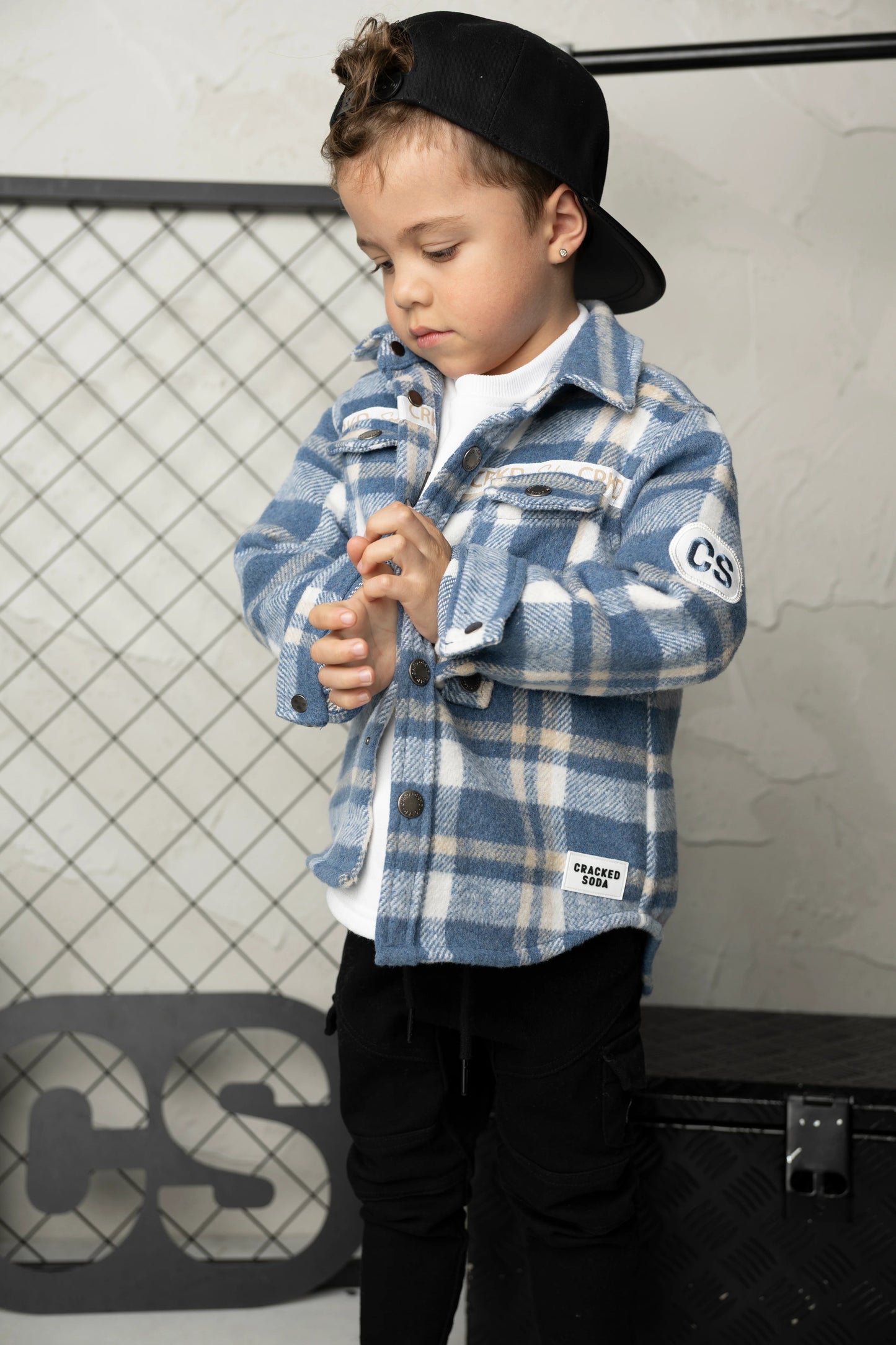 Cracked Soda Finn Shirt Jacket Blue