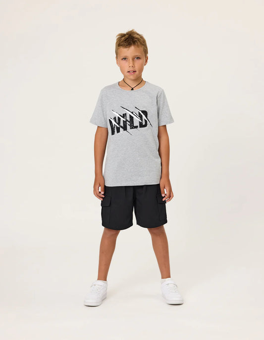 Radicool Kids Wild Tee Grey Marle