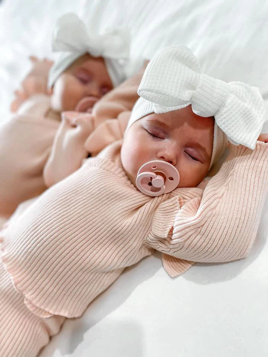 Petite + Co Ribbed Ruffle Kimono Set Pink