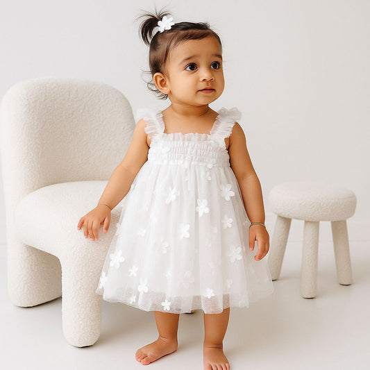 Confetti Kidz Floral Tulle Party Dress Snow White