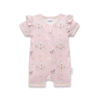 Aster & Oak Carousel Ponies Zip Romper