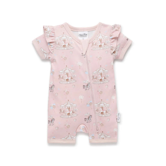 Aster & Oak Carousel Ponies Zip Romper
