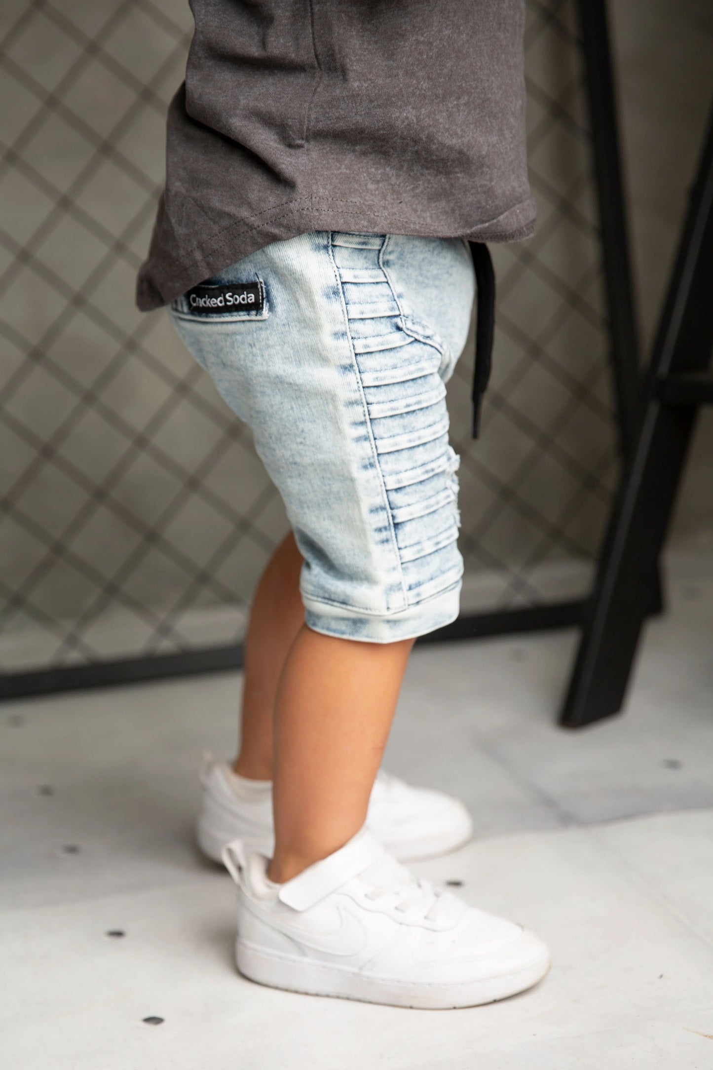 Cracked Soda Parker CS Denim Detail Shorts Blue