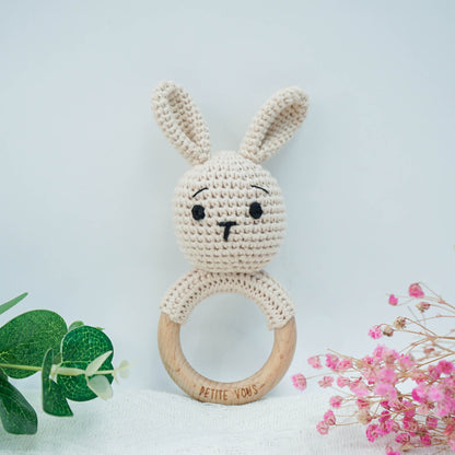 Petite Vous Crochet Ring Rattle Brodie Bunny