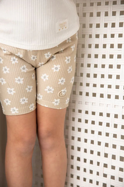 Cracked Soda Ellie Embossed Shorts Beige Print