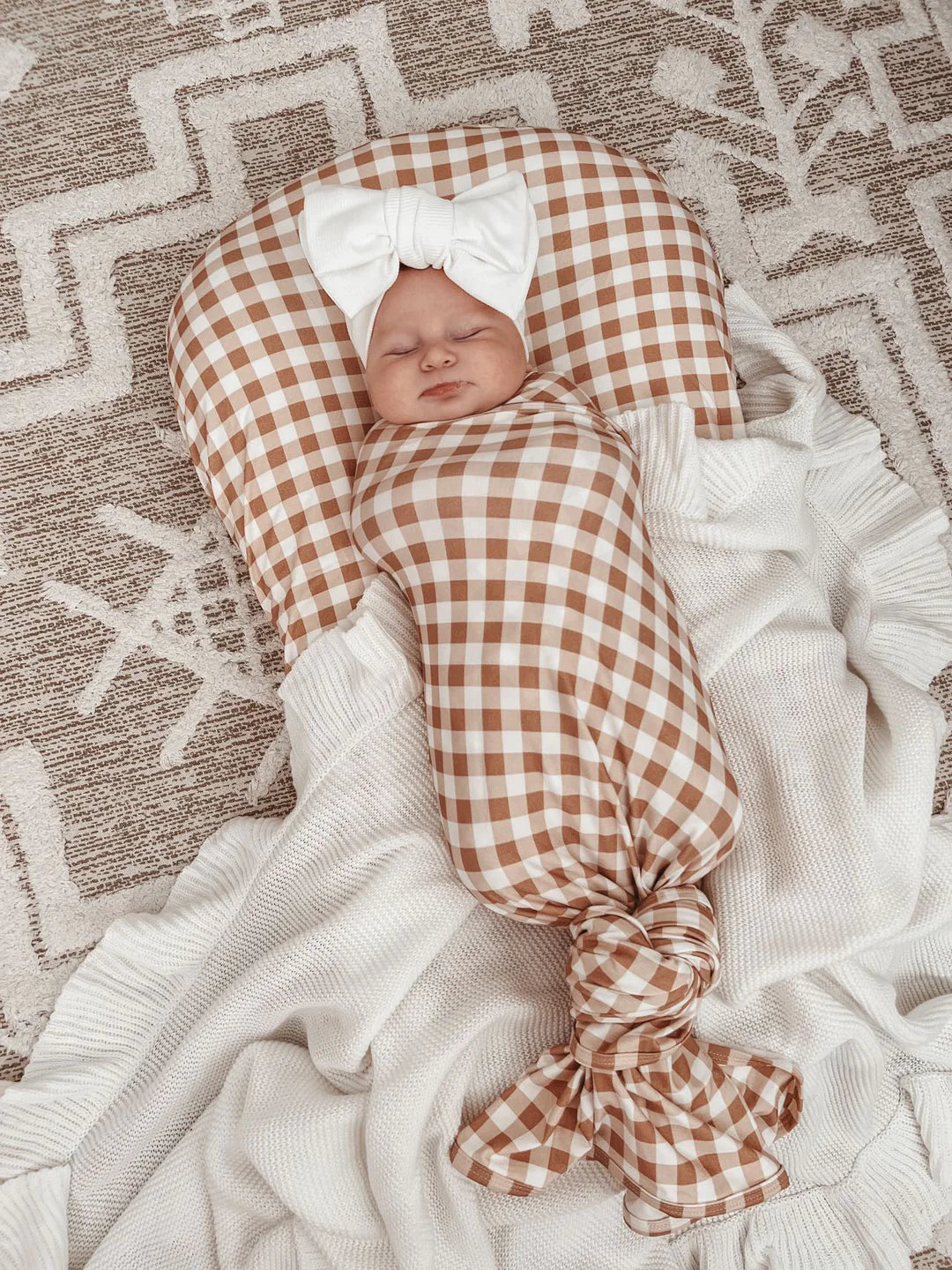 Blossom & Pear Bamboo Stretch Swaddle Gingham