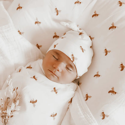 Blossom & Pear Bamboo Stretch Swaddle Honey Bee
