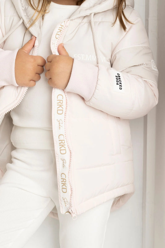 Cracked Soda Dolce Detailed Puffer Jacket Pink