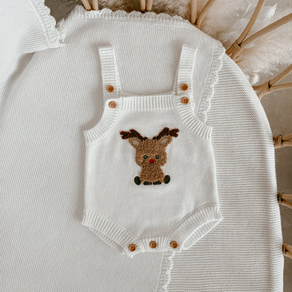Blossom & Pear Reindeer Singlet Knit Romper