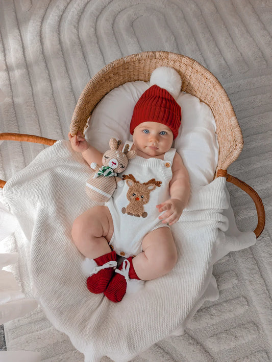 Blossom & Pear Reindeer Singlet Knit Romper