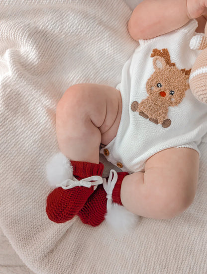 Blossom & Pear Reindeer Singlet Knit Romper
