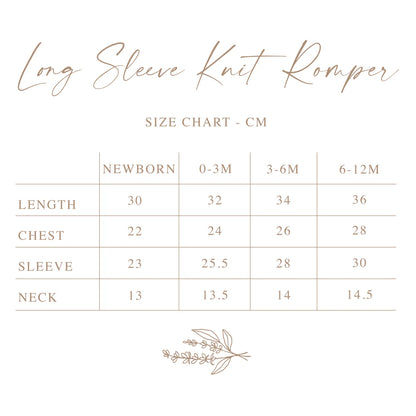 Blossom & Pear 'Little Love' Long Sleeve Knit Romper Milk