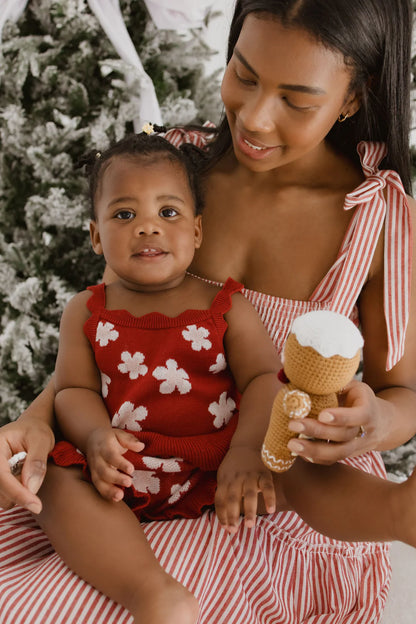 Blossom & Pear Red Posy Knit Tie Set