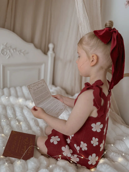 Blossom & Pear Red Posy Knit Tie Dress