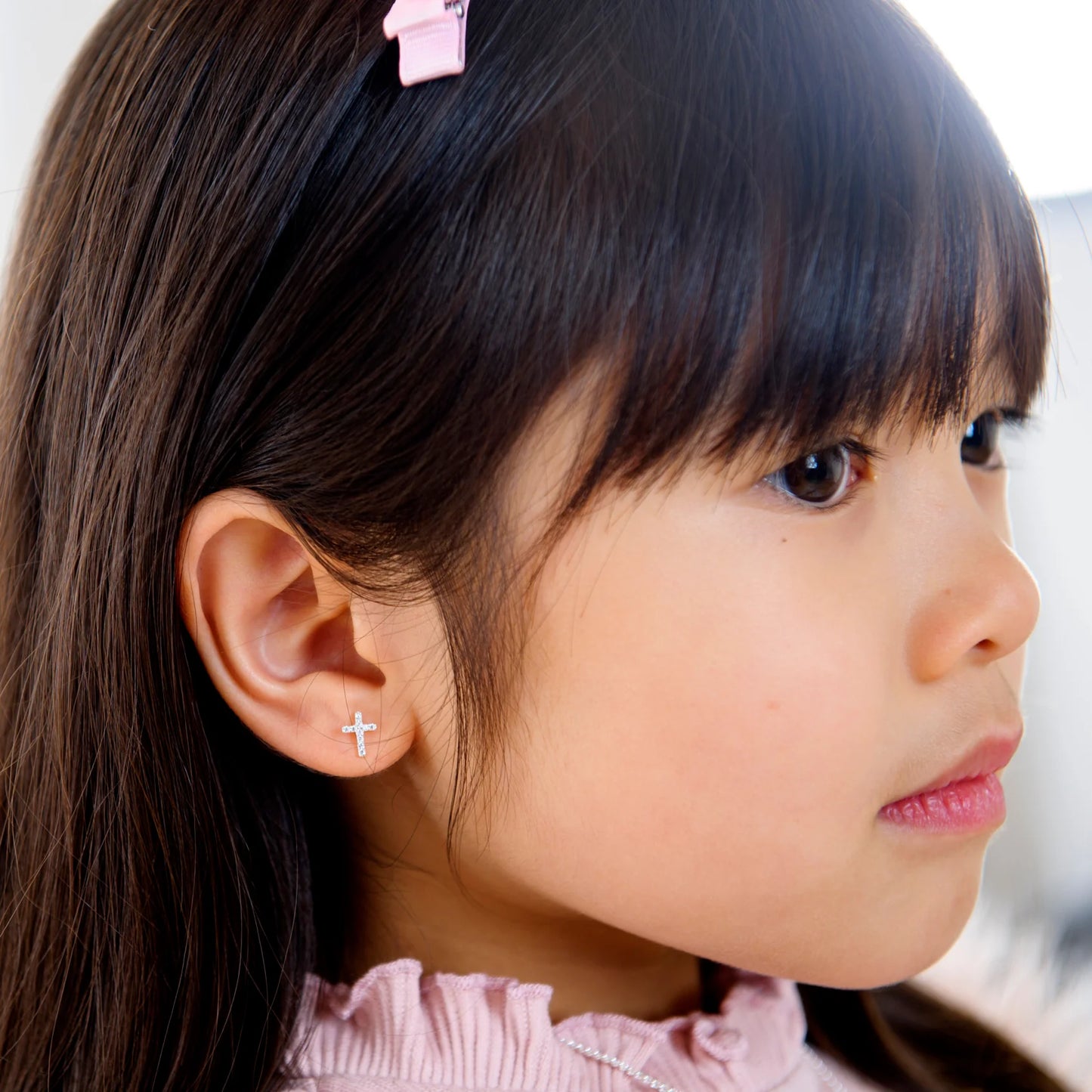 Lauren Hinkley Petite Fleur Diamante Cross Earrings