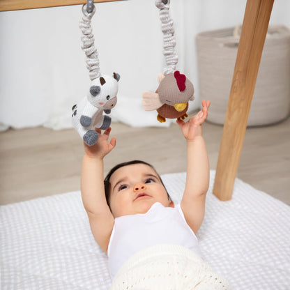 Living Textiles 2pk Stroller Toys Cow & Chicken