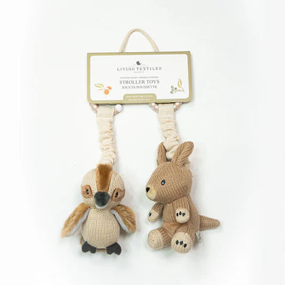 Living Textiles 2pk Stroller Toys Kangaroo & Kookaburra