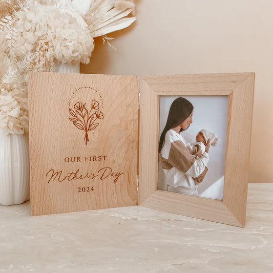 Blossom & Pear 'Our First Mother's Day 2024' Wooden Photo Frame