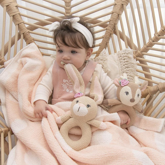Living Textiles Amelia the Bunny Knitted Rattle