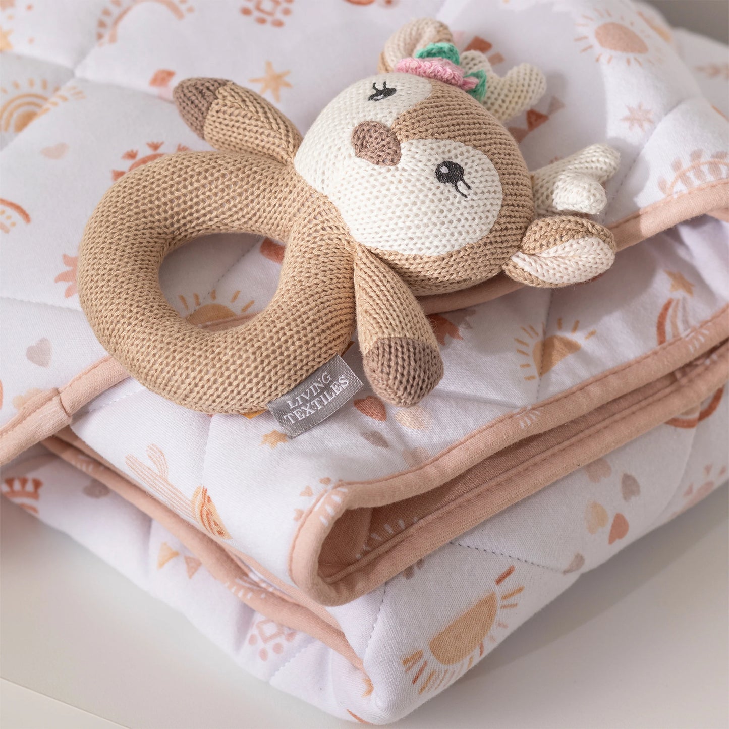 Living Textiles Ava the Fawn Knitted Rattle