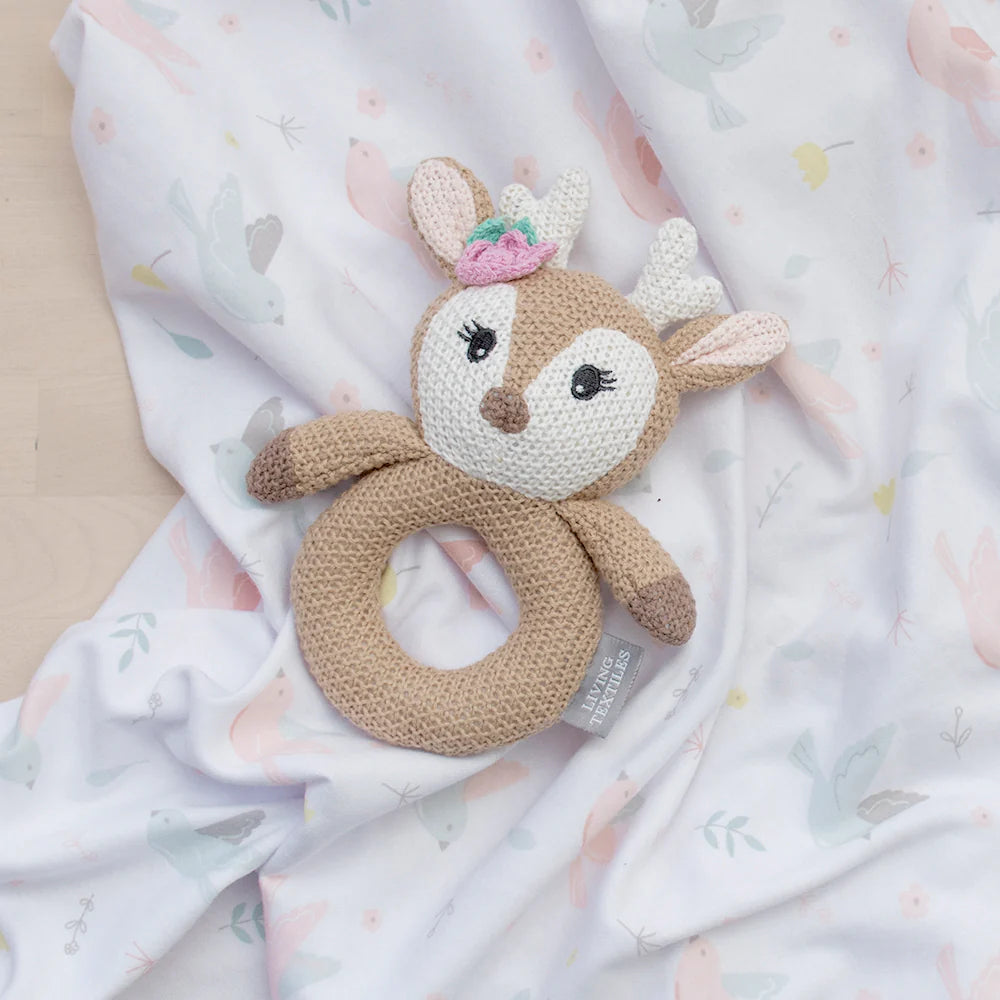 Living Textiles Ava the Fawn Knitted Rattle