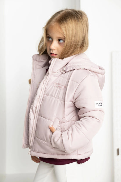Cracked Soda Blossom Puffer Jacket Grape