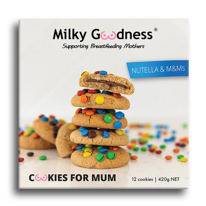 Milky Goodness Nutella & M&M’s Lactation Cookies