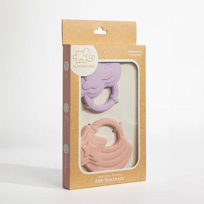 Living Textiles 2pk Silicone Teether Stars & Cloud