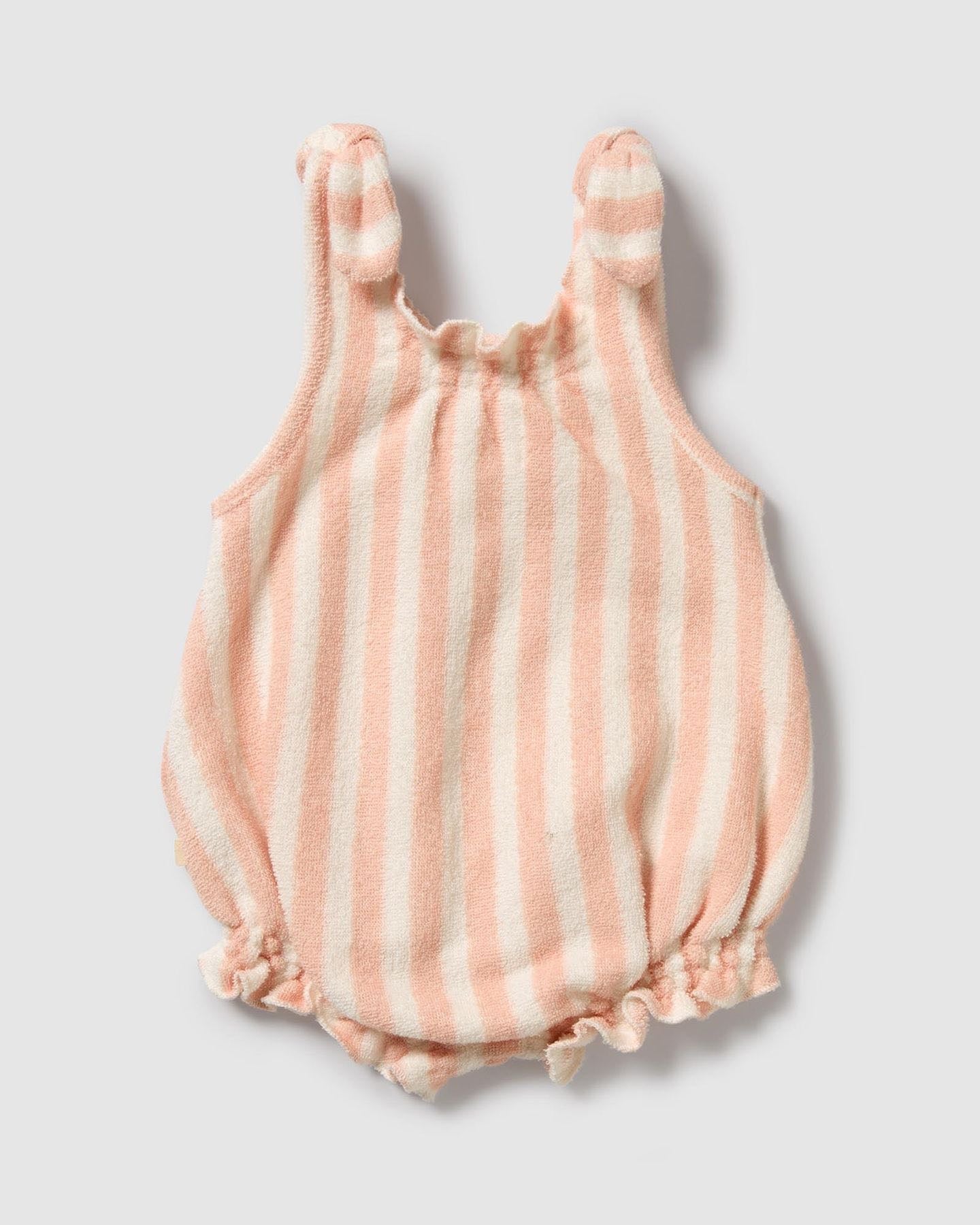 Wilson & Frenchy Strawberry Wave Organic Terry Tie Playsuit