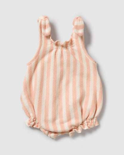 Wilson & Frenchy Strawberry Wave Organic Terry Tie Playsuit