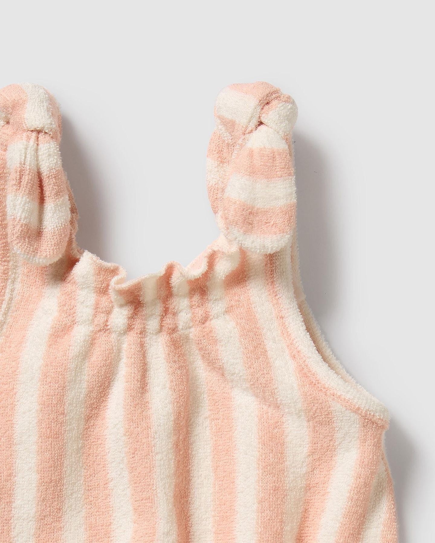 Wilson & Frenchy Strawberry Wave Organic Terry Tie Playsuit