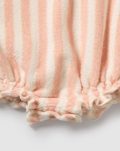 Wilson & Frenchy Strawberry Wave Organic Terry Tie Playsuit