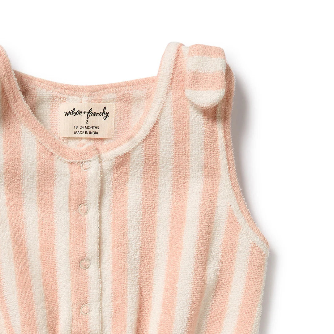 Wilson & Frenchy Strawberry Wave Organic Terry Playsuit