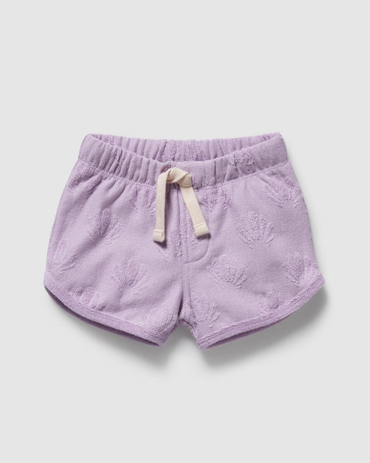 Wilson & Frenchy Lavender Shells Organic Terry Tie Shorts