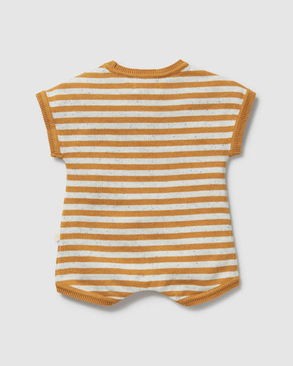 Wilson & Frenchy Golden Wave Stripe Organic Knitted Growsuit