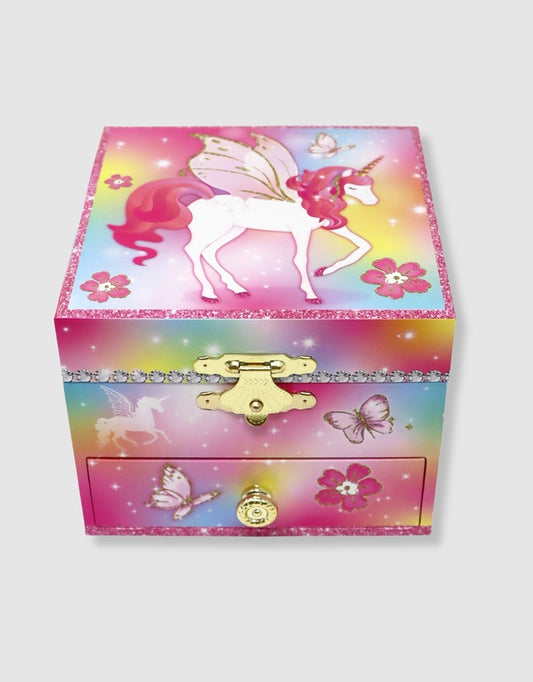 Pink Poppy Unicorn Dreamland Musical Jewellery Box Small