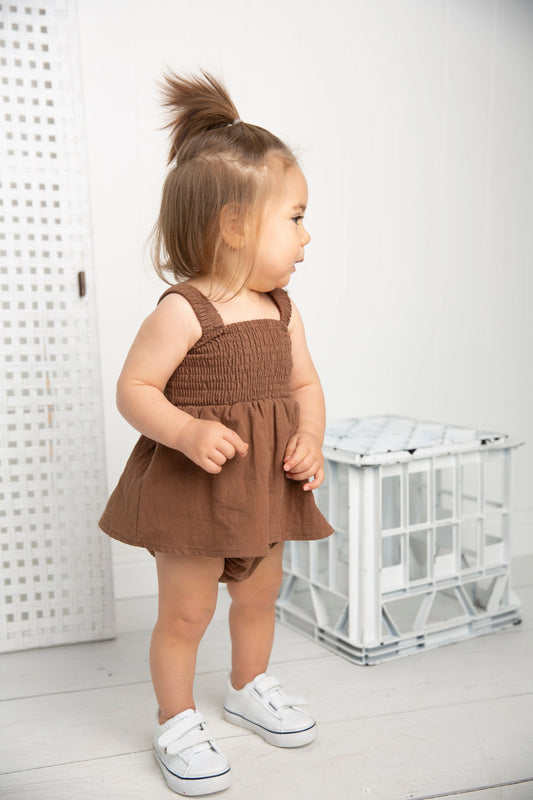 Cracked Soda Skylar Bodysuit Dress Mocha