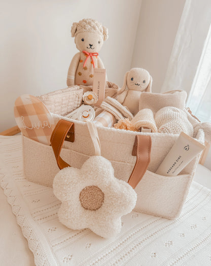 By Lulu The Label White Latte Daisy Pacifier Holder